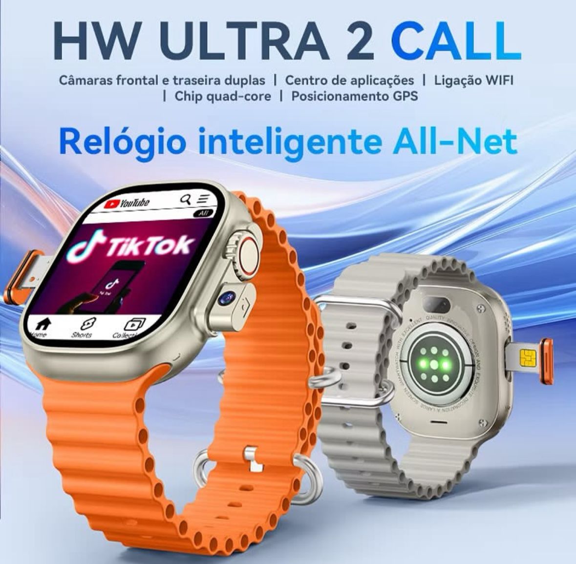 HW Ultra 2 Call Smartwatch – 5G Android | Dual Camera | GPS | WiFi | TikTok & YouTube Ready