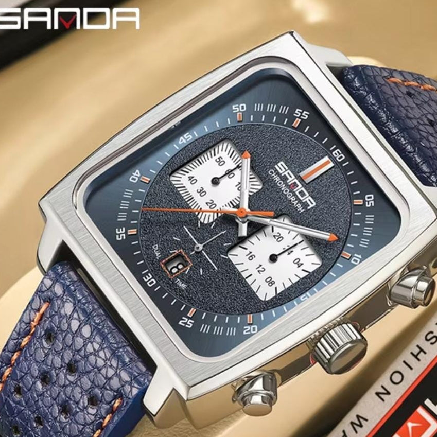 SANDA (Original) Men’s Watch – Full Working Dials with Leather Strap
